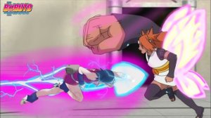 Сарада унижает ЧоЧо силой Шарингана в аниме Боруто 225 серия.
