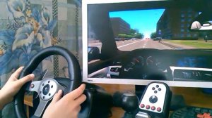 элитная езда на руле logitech G25 в 3д инструкторе