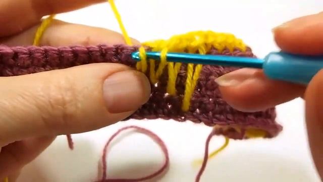 Плотные узоры крючком Узор с вытянутыми петлями.  Узор для сумки +схема Урок 269  Crochet pattern