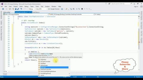 mvc stored procedure example binding images into table c#4.6