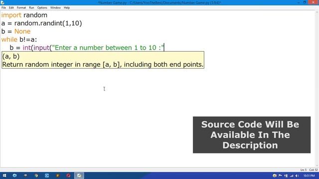 Number Guessing Game In Python  | Game Development | Game Made In  Under 30 Seconds | Yoo The Best