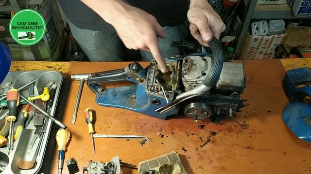 Бензопила "Байкал" тяжело запускается на "холодную". смотреть онлайн