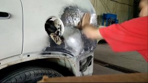 KIA Sorento. кузовной ремонт. рихтовка крыла