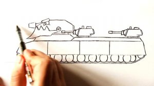 Как нарисовать Танк из мультика Геранд | Танк Гибрид Ратте + КВ-6