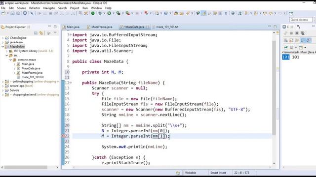 Java Maze Solver 1. Load Data from File and Init JFrame. смотреть онлайн