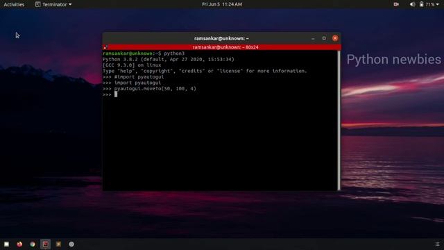 move mouse pointer using python | python newbies