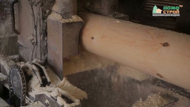 Производство оцилиндрованного бревна компании Домострой смотреть онлайн