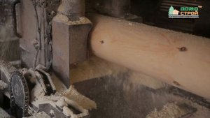 Производство оцилиндрованного бревна компании Домострой