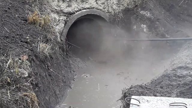Гидродинамическая прочистка ливневки.