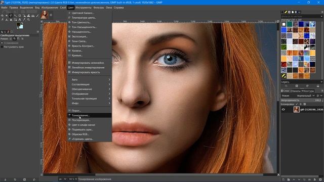Как изменить цвет глаз (изображения, объекта, предмета, фото). Графический редактор ГИМП (GIMP) смотреть онлайн