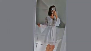 Белое платье с кружевными вставками. Новое Белое летнее богемное мини-платье