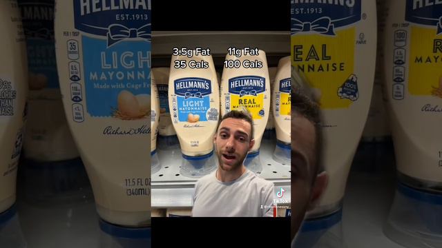 Light mayo vs regular mayo. (Calories + fat)