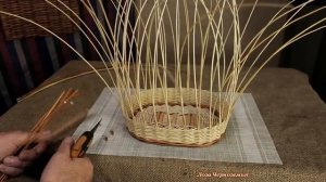 Как сплести хлебницу тарелочку "КОЛЕЧКИ" из лозы, ивового прута