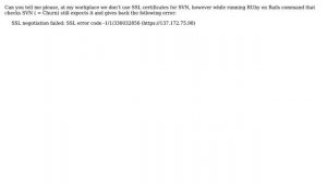 SVN, SSL certificate negotiation failed. However we don't use SSL certificate on our SVN Server