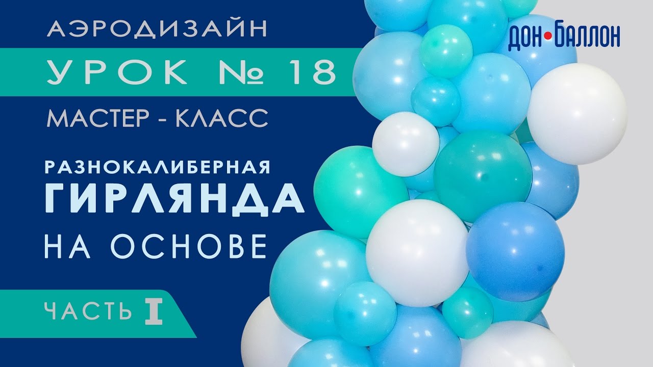 Искусство Аэродизайна. Урок №18. Часть 1. Разнокалиберная гирлянда из воздушных шаров