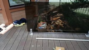 Стеклянное ограждение на террасу на министойках.