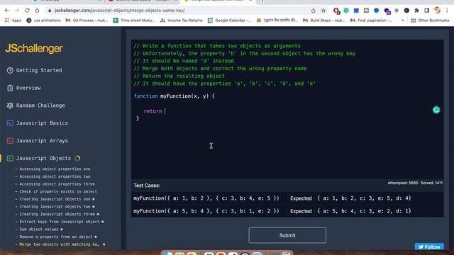 Merge two objects with matching keys | Javascript Challenger #12