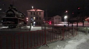 Станция Бологое, интенсивное движение поездов в зимнюю ночь