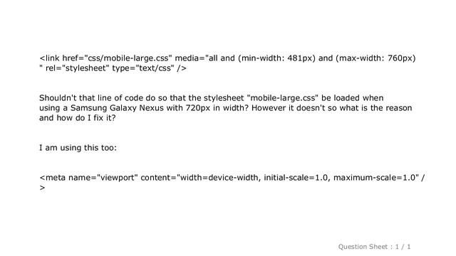 HTML : Min-width and Max-width css media queries