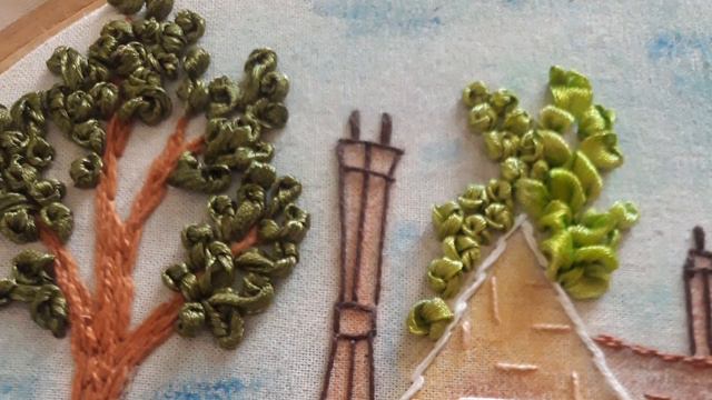Hand Embroidary | Scenery Ribbon Embroidary | Ribbon Embroidery | Silk Ribbon Embroidary tutorial смотреть онлайн