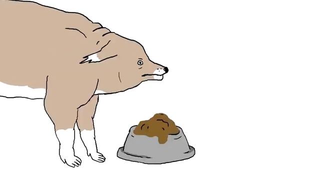 Пёс неудачно пытается поесть 2,5 минуты. ШКЯ