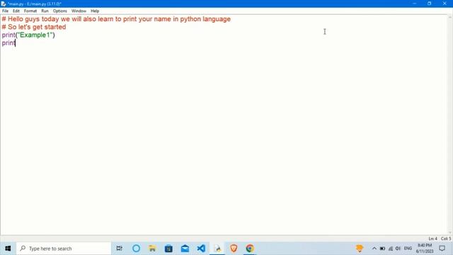 Print your name using python