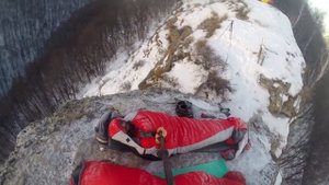 Ночевка в минус 10 под открытым небом! Баня на отвесной скале!