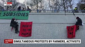 Dutch climate activists and farmers protest just kilometres within each other