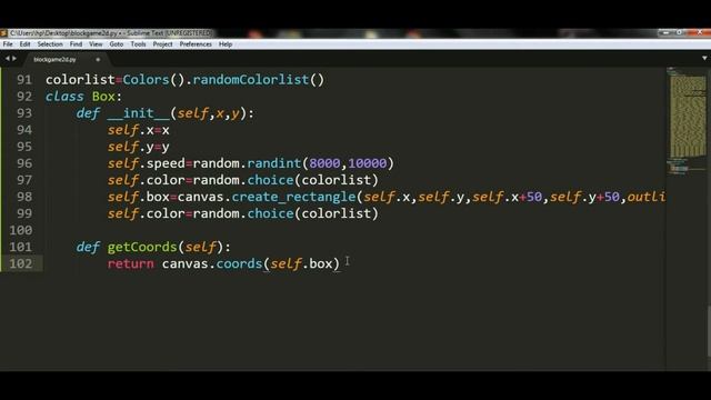 Creating a 2D Graphics Game in Python | BLOCK GAME IN PYTHON | with Tkinter Canvas