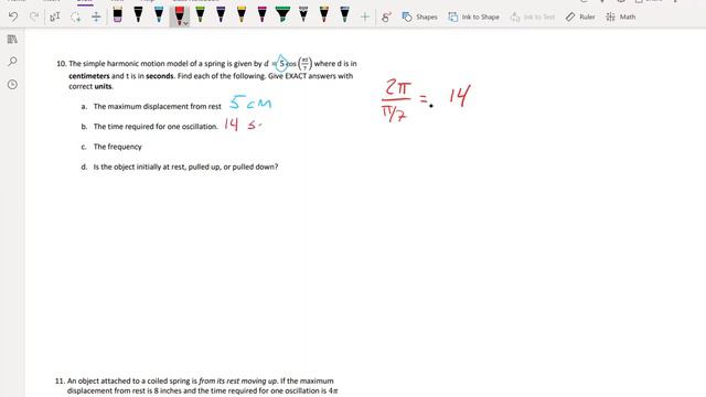 Worksheet 10.2 Simple Harmonic Motion смотреть онлайн