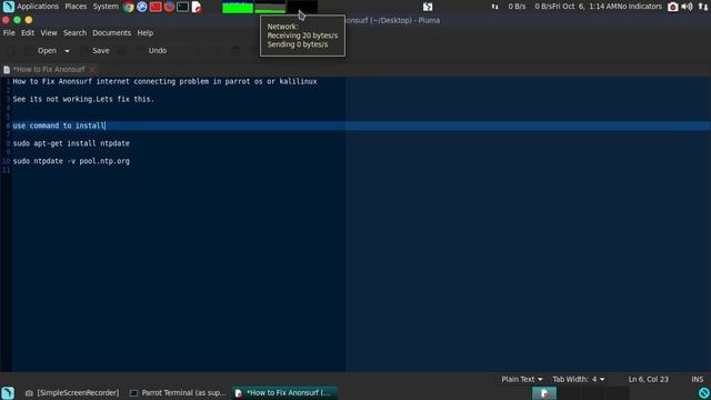 How to fix Anonsurf internet connecting problem in parrot os or kalilinux
