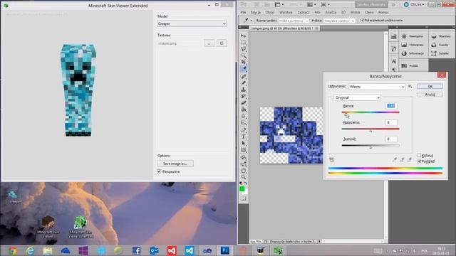 Minecraft Skin Viewer Extended - blue creeper смотреть онлайн