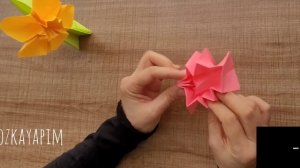 Making origami daffodil flowers | Origami nergis çiçeği yapımı