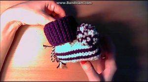 *Детские пинетки для детей с помпоном* вязание спицами.Вязаные пинетки+как связать пинетки