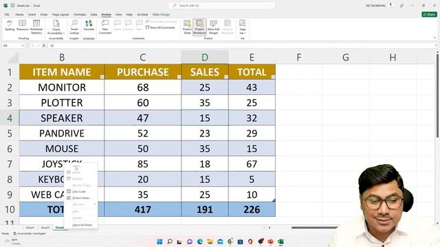 Excel Tutorial for Beginners | Protect sheet | Protect Workbook | Learn Excel