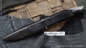 Нож Марушина Лисенок (дамаск, граб,деревянные ножны)