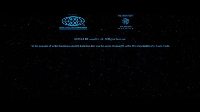 LUCASFILM LTD. ROGUE ONE: A STAR WARS STORY (2016) CLOSING