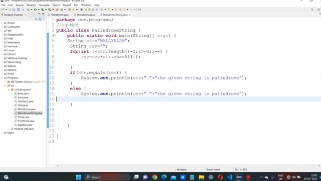 10 | Palindrome String and String Reverse | Core Java | Basic Programs | Telugu