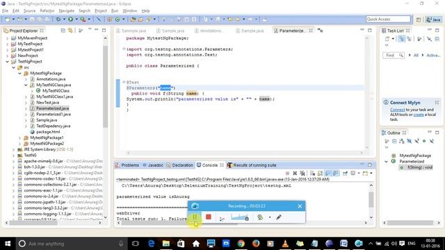 Parameter Annotation in TestNG смотреть онлайн