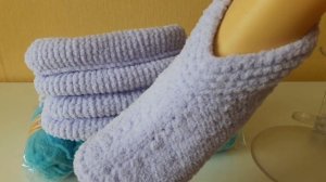 Лавандовые следки . Новый цвет плюшевой пряжи для следков.