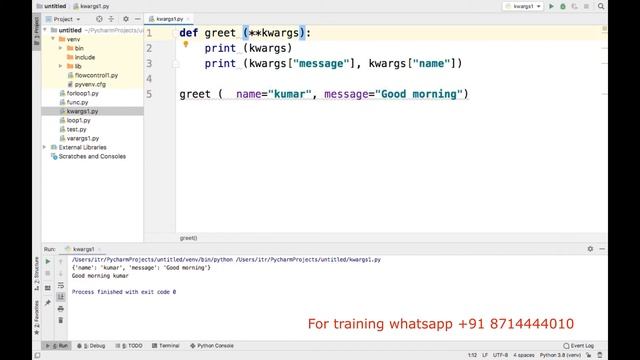 keyword argument function in python