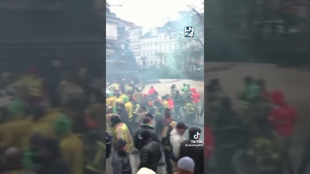 Брюссель Манифестации! Беспорядки в Брюсселе.