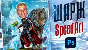 Рисуем шарж Тора в Фотошопе | Speed art | We draw a cartoon of the Torah in Photoshop