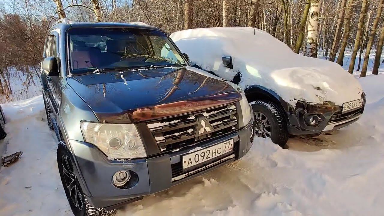 Запуск Mitsubishi Pajero 4 дизель 3.2 Did зимой. Ночью было -24 градуса. смотреть онлайн