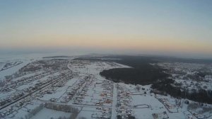 зимнее утро с высоты птичьего полёта - очень красивое видео