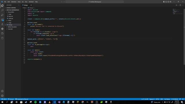 Making a Discord Bot In Python (Part 20: Word Filter)