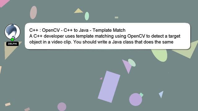 C++ : OpenCV - C++ to Java - Template Match