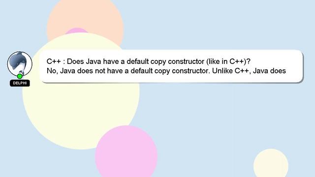 C++ : Does Java have a default copy constructor (like in C++)? смотреть онлайн