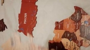 Распаковка и монтаж на стену деревянной карты мира с AliExpress