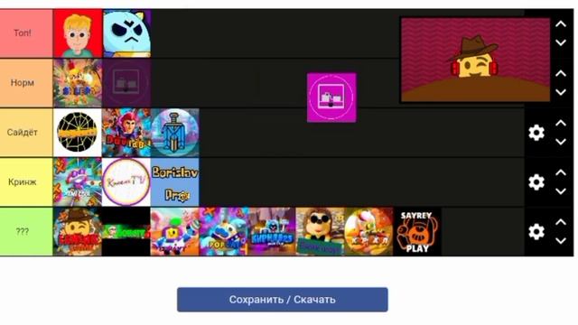 Создал СВОЙ тир-лист БТКШЕРОВ!!! *Делал сам* смотреть онлайн